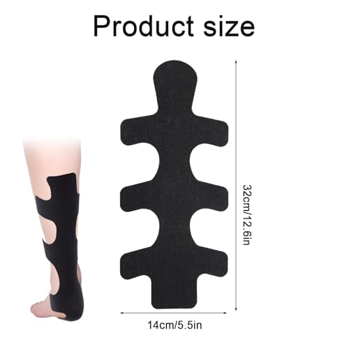12pcs Precut Kinesiology Tape for Achilles Tendon, Waterproof & Breathable Athletic Heel Tape Enhance Elastic Sports Patch Strips Provides Stability Recovery for Achilles and Muscle Support