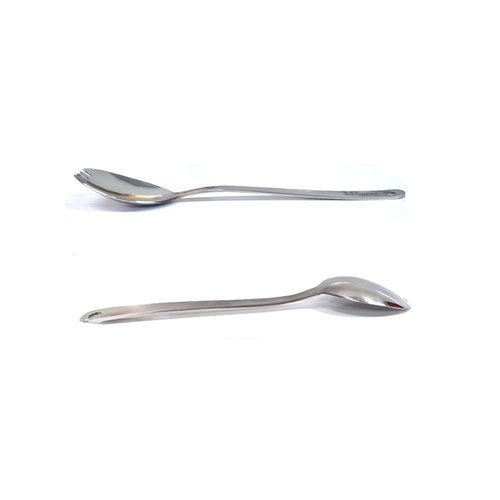 Korean Military Spork, Stainless Steel 304 Spoon, Fork with Hanging Loop for Everyday Household Use and Outdoor Camping, Hiking, Fishing for Adults, Children, Senior - Made in Korea (Small), Silver
