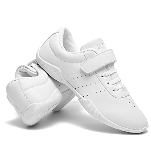 Girls Cheer Shoes White Cheerleading Sneakers for Kids - 2 Little Kid / White_939
