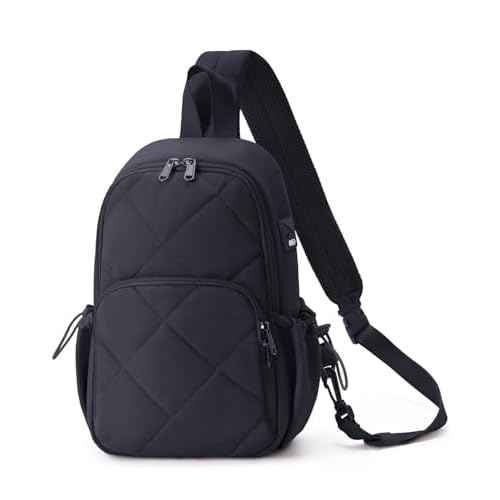 Wandering Nature Sling Bag for Women Lightweight Quilted Crossbody Bag Fits for 11" Tablet with Breathable Back Panel Anti Theft Pocket Padded Strap USB Charge Port, Ideal for Travel, Daily Use