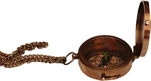 Antique Nautical Brass Engraved Pocket Compass Navigational Compass Tool for Travelling & Camping by THEHISTORICALHUB (to My Husband I Love You)