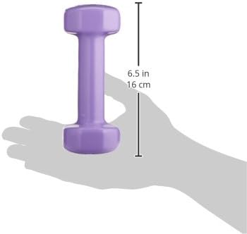 Sammons Preston Vinyl-Coated Iron Dumbbells, 1-Pound, Pair, Soft Easy-Grip Dumbbell Weights for Strength Training, Muscle Toning, Body Rehabilitation, and Physical Therapy, Home, Gym, and Clinical Use