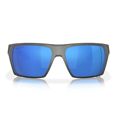 Fin-Nor 1595714 Fishing Sunglasses, Spring Tide Silver/Matte Charcoal Stripe Frame with Grey Polycarbonate Lens, Fishing Sunglasses for Men & Women