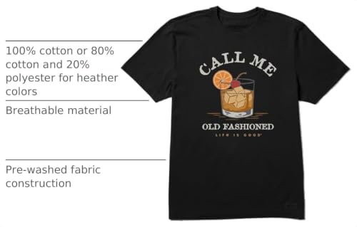 Men's Call Me Old Fashioned Short Sleeve Crusher T-Shirt - Large / Jet Black