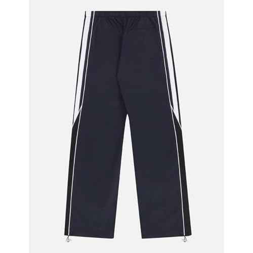 Aelfric Eden Womens Embroidery Patchwork Striped Track Pants Unisex Baggy Sweatpants Wide Leg Drawstring Y2K Pants