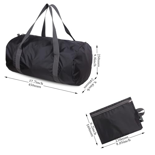 Foldable Travel Bag S Black Lightweight Gym Duffle for Women & Men
