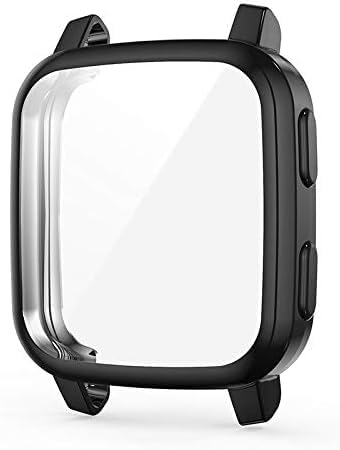 Suoman 3-Pack Garmin Venu Sq Screen Protectors Full Coverage Anti-Scratch TPU Bumper - Black+Black+Black