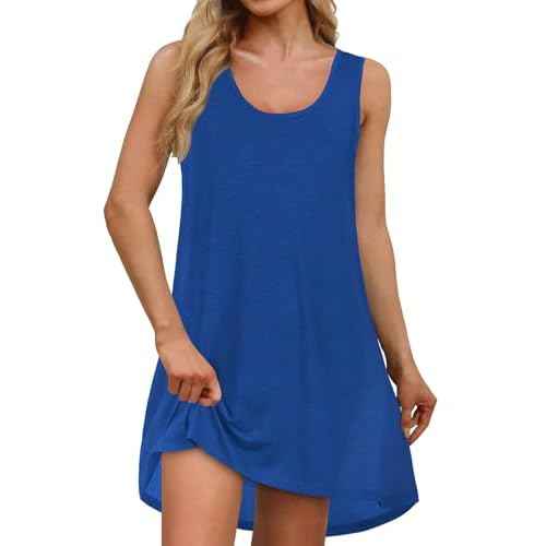 CHICGAL Swimsuit Coverup for Women Summer Sleeveless Beach Dress Tank Bikini Bathing Suit Cover Up