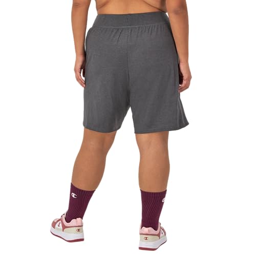 Champion Women's Jersey Shorts 2X Granite Heather Soft Lightweight Comfortable Plus Size