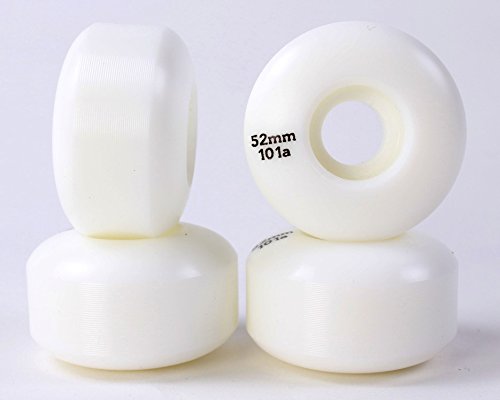Pro Skateboard Wheels 52mm - White - 101a Hard Skateboard Wheels