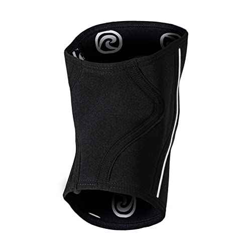 Rehband Open Patella Knee Brace 5mm Neoprene, Supportive Knee Sleeve with Patella Support, Knee Protection for Strength Training, Jogging & Fitness, Colour:Black - 1 Pair, Size:X-Small