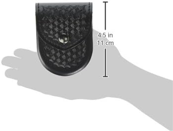 Safariland Bianchi 90H-4 90H Hand Cuff Case w/Flap (Standard Sized Hinged), Basket Weave Black, One Size