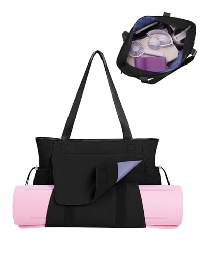 Sportsnew Waterproof Yoga Mat Bag with Wet Pocket - Deep Black