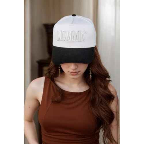 Funny Mommin Hat for Women, Mama Too Busy to Care Truck Hat Gifts Adjustable Washed Cotton Embroidered Mom Baseball Cap