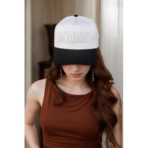 Funny Mommin Hat for Women, Mama Too Busy to Care Truck Hat Gifts Adjustable Washed Cotton Embroidered Mom Baseball Cap