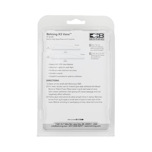 Bohning X3 Vane, 3", Neon Green, 36pk