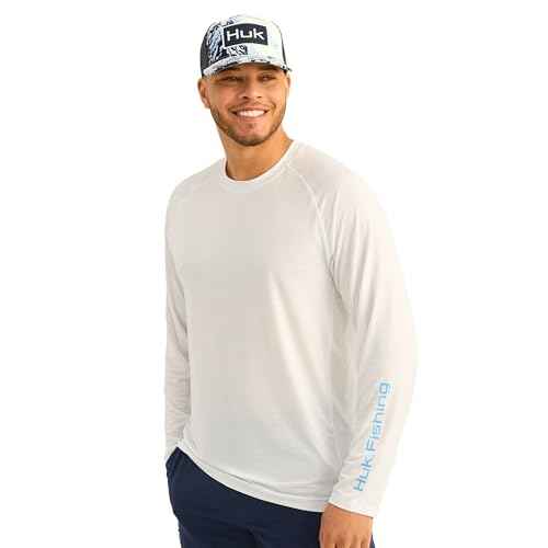 HUK Men's A1a Crew, Quick-Dry, Breathable Fishing Shirt