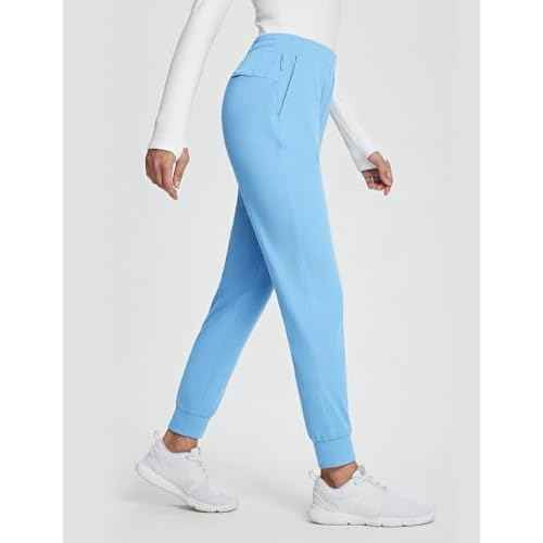 baleaf Women's Fleece Lined Pants Joggers Water Resistant Zipper Pockets Winter Thermal Golf Pants Cold Weather Gear