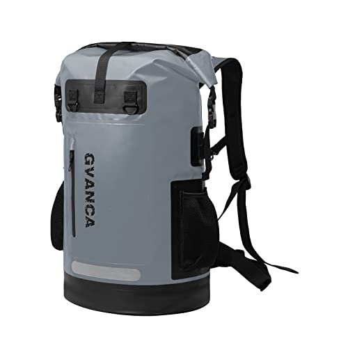 Waterproof Roll Top Kayak Dry Backpack 35L Grey Floating Outdoor Gear