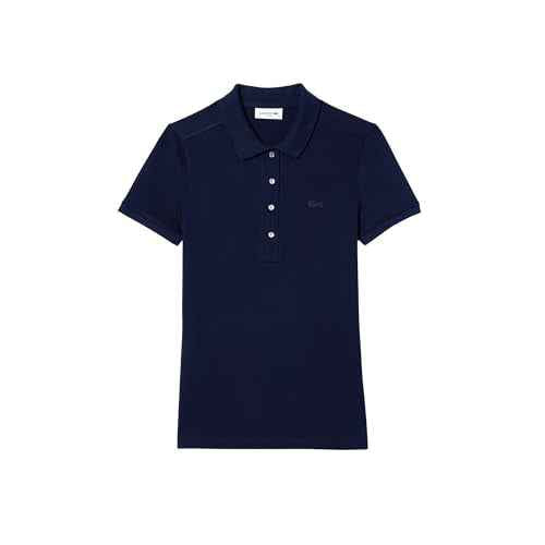 Lacoste Women's Short Sleeve Slim Fit Stretch Pique Polo Shirt
