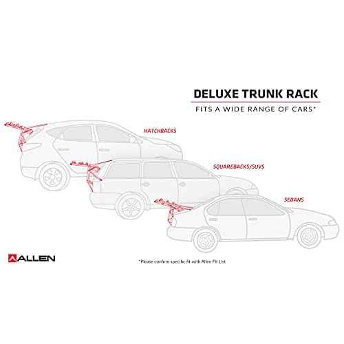 Allen Sports Deluxe 2-Bike Trunk Mount Rack, Model ZN102, Black