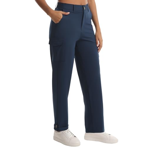 Women's Quick Dry Hiking Capri Pants Lightweight Stretchy Cargo Pants with Pockets for Outdoor Casual Travel