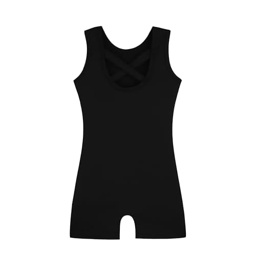 HOZIY Gymnastics Leotards for Girls with Shorts Biketards Dance Tumbling Outfits Matching Scrunchies 1-12 Years Old