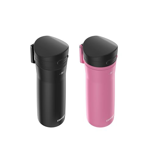 Contigo Jackson Chill 2.0 Water Bottle 20oz Pink & Black 2-Pack with AutoPop Lid