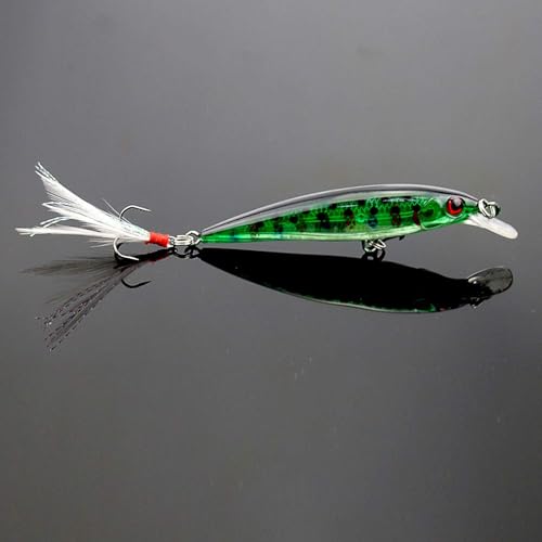 10pcs Minnow Fishing Lures Kit - Hard Baits with Treble Hooks, Bright Colors