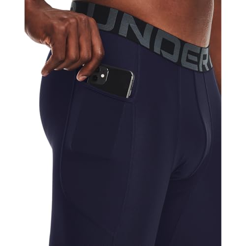 Under Armour Men's HeatGear Armour Leggings - Medium Midnight Navy White