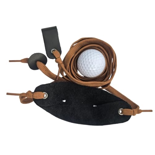 Handmade Buffalo Skin Shepherd Sling with Adjustable 47-Inch Rope - Outdoor Hunting & Recreation