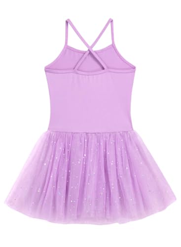 Girls Ballet Leotard with Tutu Skirt Toddler Dance Outfit Cross Straps 2-10Y
