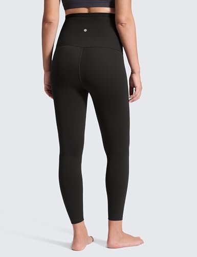 CRZ YOGA Maternity Leggings 25 Inches Small Black - Comfortable Pregnancy Pants