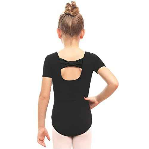 Stelle Leotard for Girls Black Ballet Dance Leotard Gymnastics Outfits with Bow Back (Toddler/Little/Big Kids)