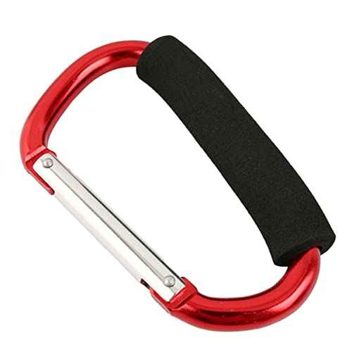 1Pc Carabiner Hook with Sponge 5.5inch for Sports Outdoors, D-Shape Large Aluminum Carabiner Clip Outdoors Recreation Climbing Carabiners Quickdraws Nonlocking Carabiners