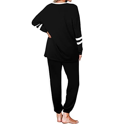 Aloodor Sweatsuit for Women 2 Piece Outfits for Womens Crewneck Sweatshirts Pullover