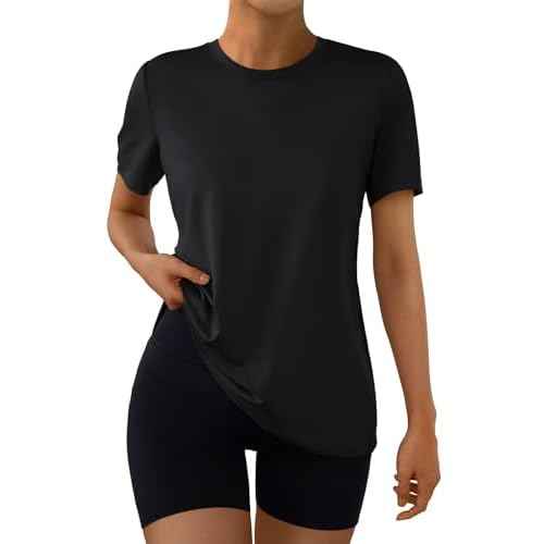 AUTOMET Women's Workout Tops Short Sleeve Gym Shirts Summer Athletic Yoga Tshirts Loose Fit Casual Clothes 2025