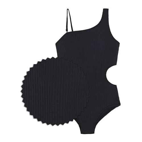 Kanu Surf Girls Cori Beach Sport One Shoulder Side Cut UPF 50 1pc Swimsuit