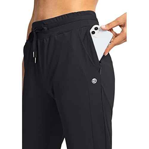 G Gradual Women's Joggers Pants with Zipper Pockets High Waisted Athletic Tapered Sweatpants for Women Workout Lounge