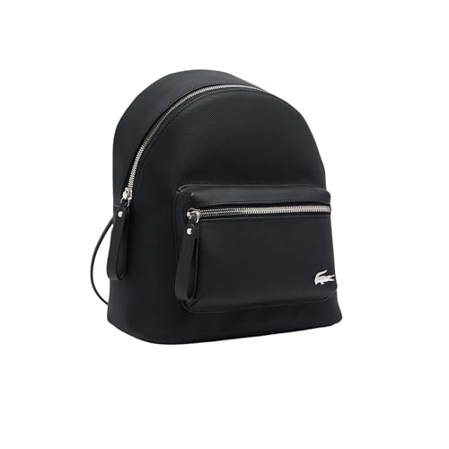 Lacoste Women's Daily Lifestyle Coated Canvas Backpack, Black, One Size