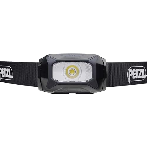 PETZL TIKKINA Headlamp - Compact, Easy-to-Use 300 Lumen Headlamp, Designed for Hiking, Climbing, Running, and Camping - Black