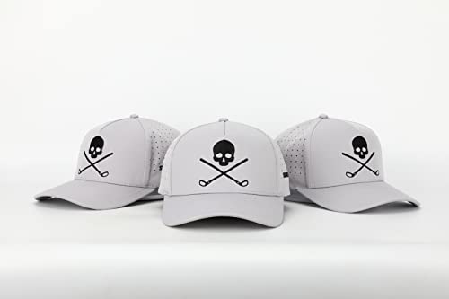 Men's Funny Rope Golf Hat - Adjustable Snapback Cap with Skull & Clubs Design