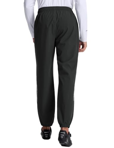 Men's Waterproof Cycling Pants - Breathable Bike Hiking Trousers, Large, Black