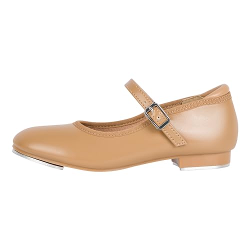 Unisex Child Easy Slide Buckle Tap Shoe - Brown, 11 Little Kid