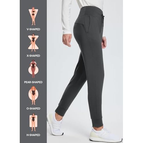 baleaf Women's Fleece Lined Pants Water-Resistant Sweatpants Winter Thermal Ski Hiking Running Joggers
