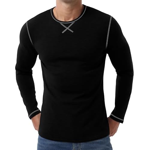 Sailwind Mens Thermal Underwear Long Sleeve Shirts Wool Base Layer Crewneck Top