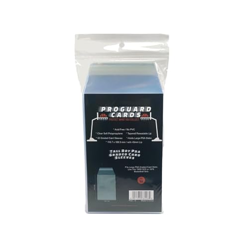 Tall Boy PSA Graded Card Sleeves for Large PSA & SGC Slabs - 50 Pack