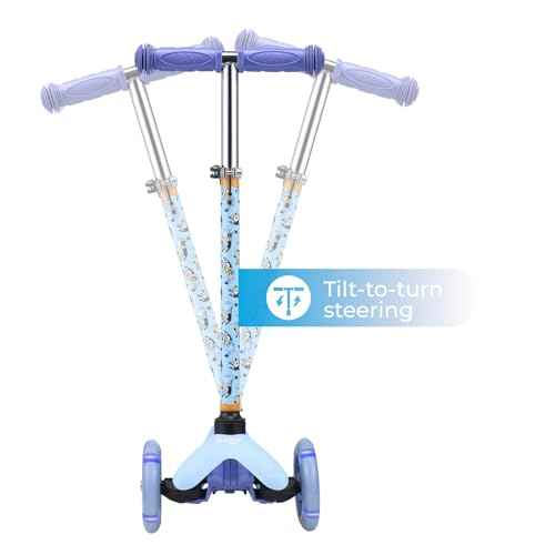 Self Balancing Kick Scooter with Light Up Wheels, Extra Wide Deck, 3 Wheel Platform, Foot Activated Brake, 75 lbs Limit, Kids & Toddlers Girls or Boys, for Ages 3 and Up