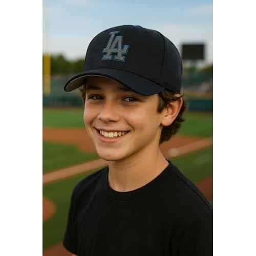 Officially Licensed Los Angeles Youth Boys Girls Baseball Hat Classic MVP Black Adjustable Primary Embroidered Team Logo Kids Sports Ball Cap