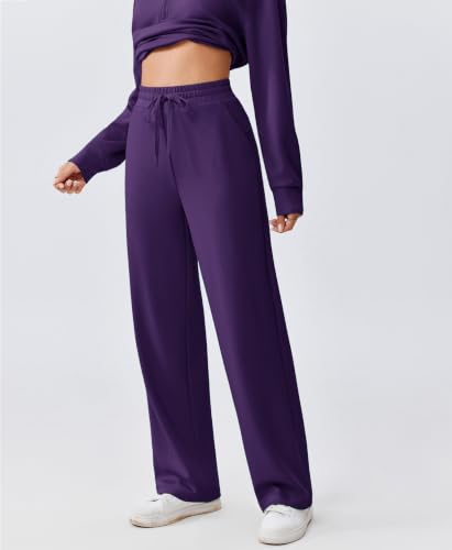 PINSPARK 2 Piece Women’s 1/2 Zip Sweatsuit Set Fall Outfit - Tall / Medium / Deep Purple